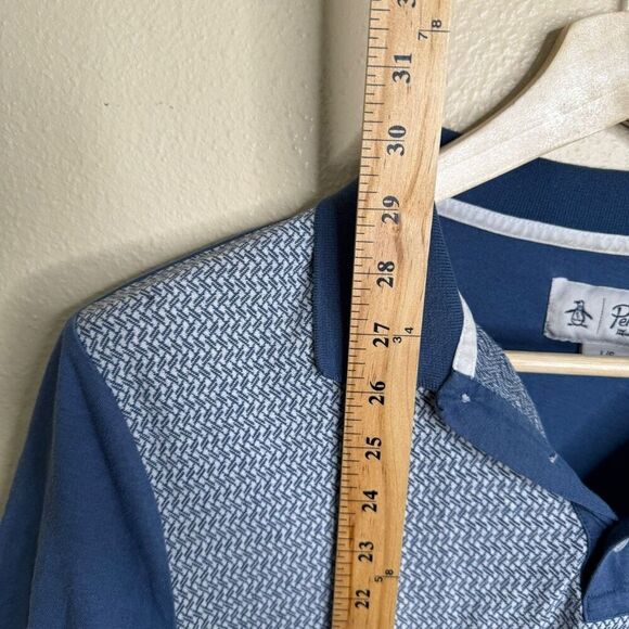 Penguin Shirt Mens Large Blue Polo Classic Fit Short Sleeve Embroidered Logo - Picture 5 of 9